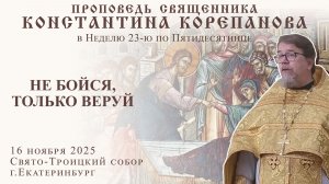 Не бойся, только веруй. Проповедь о. Константина Корепанова в Неделю 23-ю по Пятидесятнице(16.11.25)
