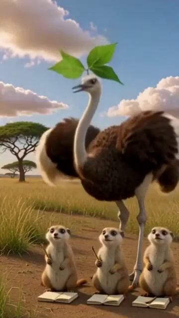 страус снова веселится: он не отдыхает  🦩🎉