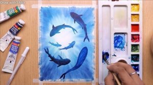 Мастер-класс по рисованию акварелью  красивого подводного пейзажа