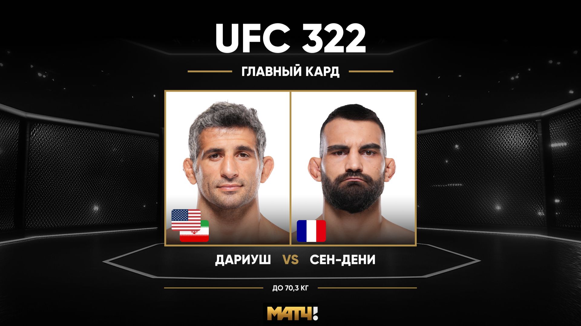 Бенэил Дариуш против Бенуа Сэн-Дени (видео). UFC 322 смотреть онлайн