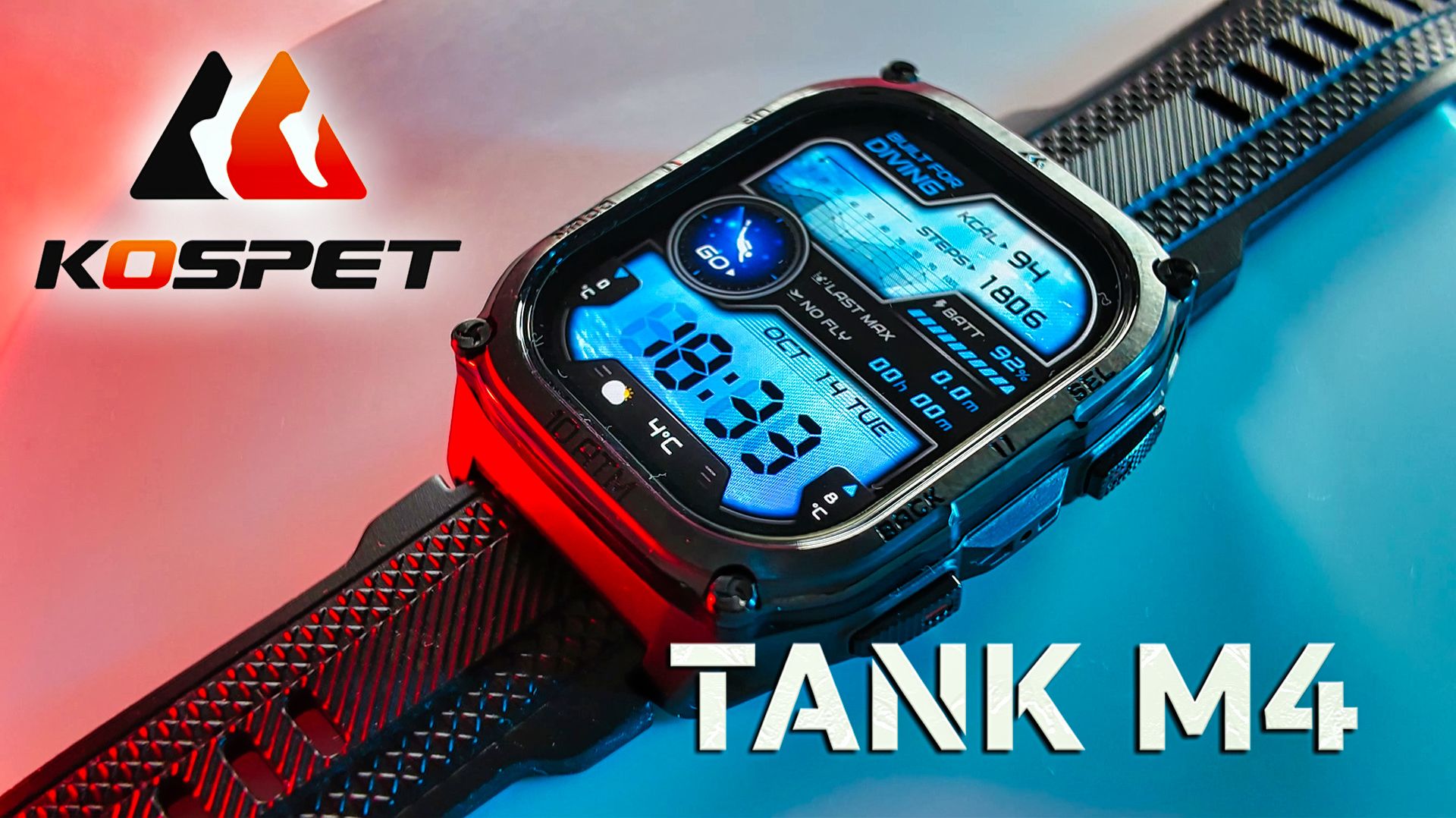 KOSPET TANK M4: Обзор БЕСКОМПРОМИССНЫХ умных часов. 10ATM, AMOLED и точный GPS!