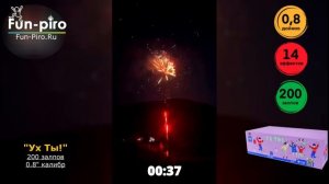 Салютная установка "Ух Ты!" - 200 залпов, 0.8" калибр - SB127