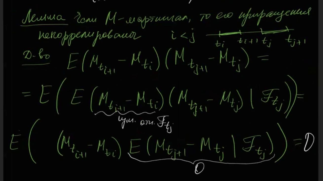 Спецкурс "Теория мартингалов 1", Лекция 7, Е.Е.Баштова