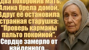 Спеша домой с похорон Алину остановила странная старушка: "Проверь карманы пальто покойной". Сердце.