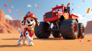 Щенячий патруль, Скай, Маршал, Эверест, Гончик, Крепыш и Зума  на монстр траках