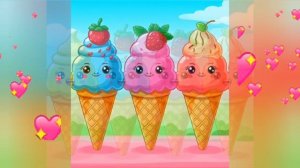 Умися считать мороженое. Мультик для самых маленьких. Развивающее видео 0+.