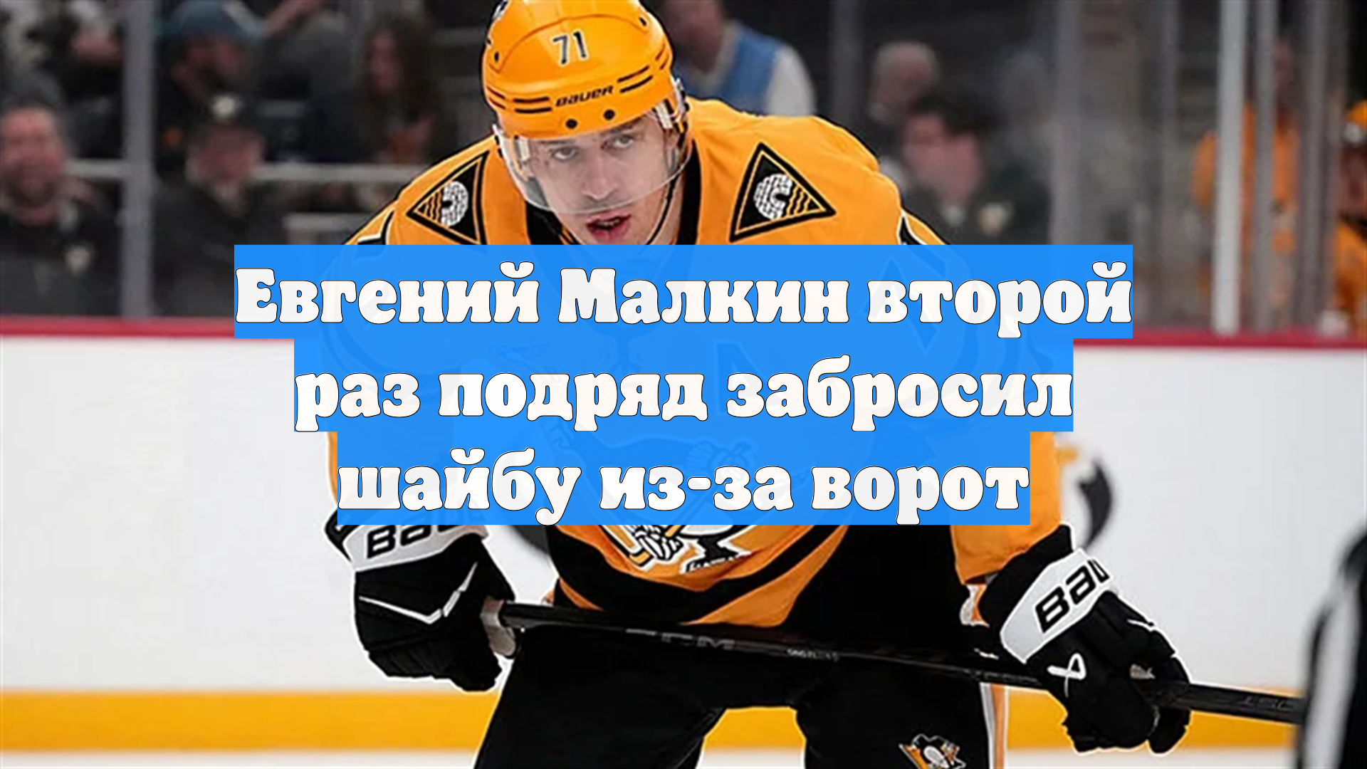 Евгений Малкин второй раз подряд забросил шайбу из-за ворот