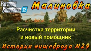 Farming Simulator 22. Малиновка. История нищеброда №29. Расчистка территории и новый помощник.