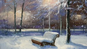 Зима .Живопись маслом