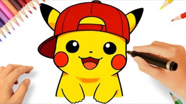 Как нарисовать Пикачу легко и просто 😀 Видео для новичков