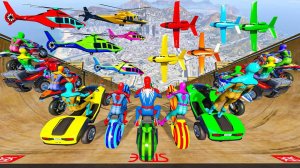 ГОНОЧНАЯ ТРАССА С ПРЕПЯТСТВИЯМИ ДЛЯ СУПЕРГЕРОЕВ 🚗 ЧЕЛОВЕК ПАУК ПРОТИВ БЭТМЕНА И ХАЛКА №12