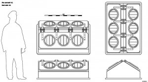 Палубный люк A3 (световой ). Чертёж. Deck hatch A3. Drawings.