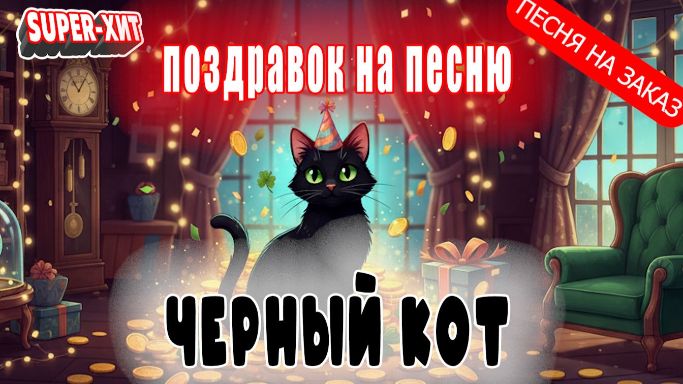 Говорят что повезет! - поздравок Черный кот (Песня на заказ - Музыкальный Апельсин) смотреть онлайн