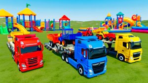 Разноцветные Трактора и Машинки для Детей! Мультики про Грузовики и Машинки — Катаемся Развиваемся!