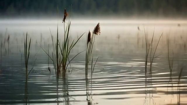 Футаж камыш осока вода озеро река природа