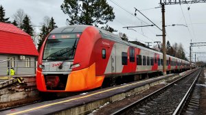 Первые дни снега. ЭС2Г 126 " Ласточка" Никитино (69 км) - Лосево