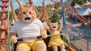 Как Кися с папой на аттракционы ходили