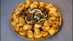 Мясо как шашлык. Вкуснейшая картошка с мясом.