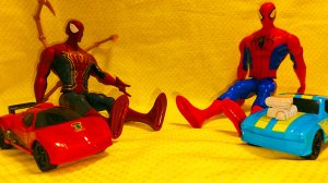 Человеки-пауки и Гоночные машины.Игрушки для детей.Человек паук.Машинка.Машинки.Супергерои.Марвел.