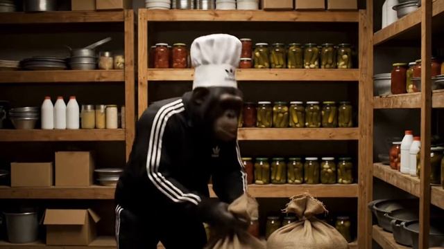 Гоша Бомжезьян повар ИИ обезьяна нейросеть