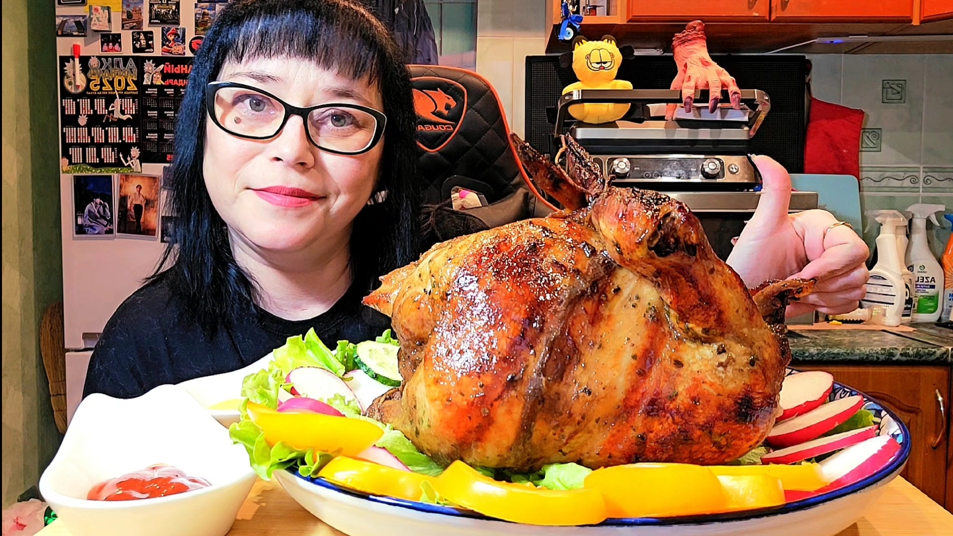 Мукбанг | Курица гриль домашняя | Обжор Асмр