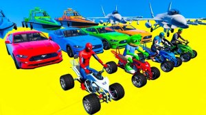 Мультики про машинки и мотоциклы. Мультфильм для детей. Мультик человек-паук и супергерои.