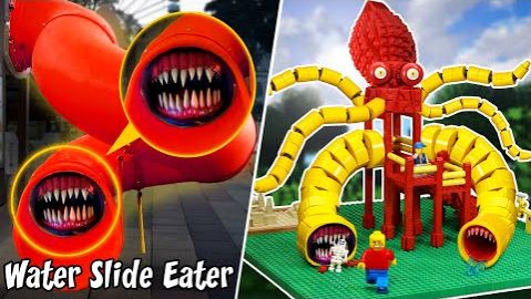 Застрял на водной горке хищный кракен - Lego Water Park Water Endless