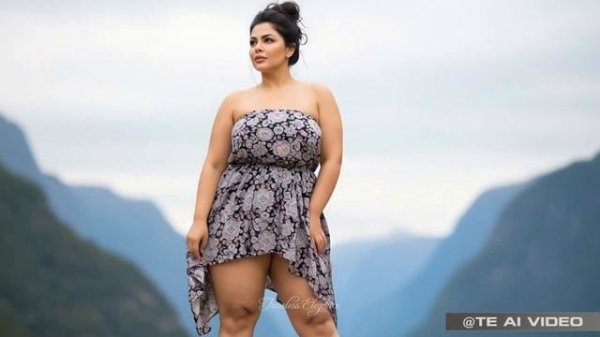 Natural Older Women Over - Print Bandeau Midi Dress with High-Low Hem for Value Style & Ease