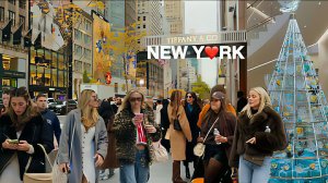 Празничная прогулка по Нью-Йорку. Рождественский Нью-Йорк. Улицы и магазины Tiffany и Chanel