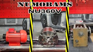 Токарный станок NUMOBAMS NU360V. Патрон 4х кулачковый, двигатель, коробас. Часть 4