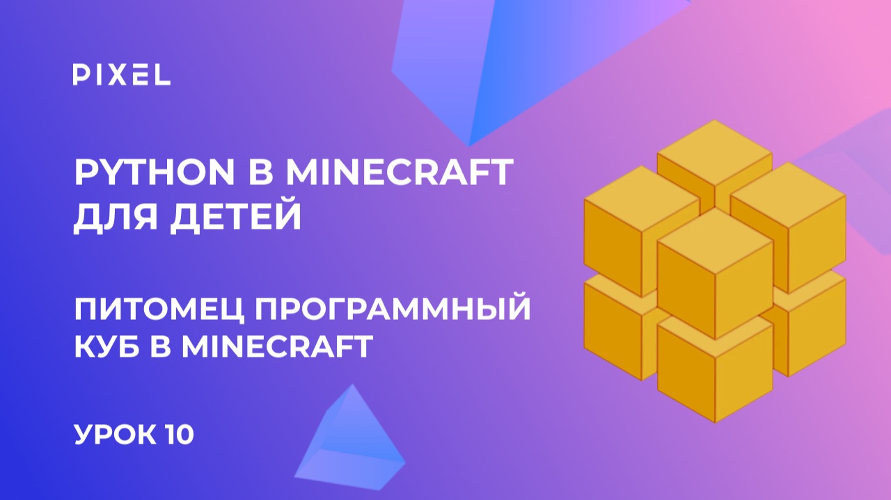Урок 10. Python в Minecraft для детей | Как запрограммировать своего питомца (программный куб)