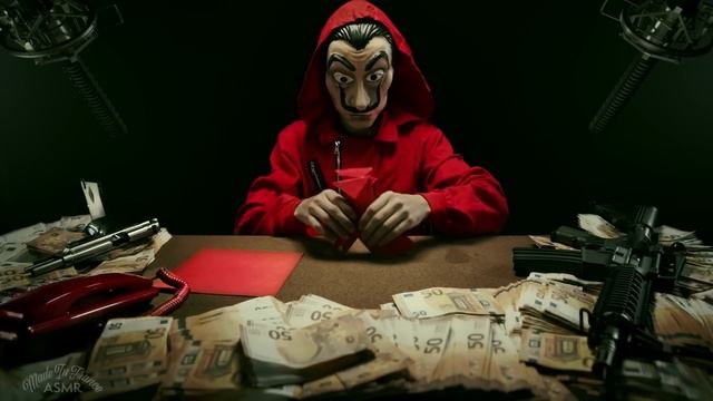 Складывание оригами профессора (ASMR Money Heist) смотреть онлайн