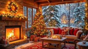 Зимний уют на веранде ❄️ Волшебный рождественский вечер у камина и огней 🎄✨