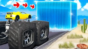 СМОЖЕТ ЛИ МОНСТР ТРАК ЛАМБОРГИНИ ПРОЕХАТЬ ЧЕРЕЗ ГИГАНТСКИЙ КУБ ВОДЫ В ГТА 5 ЭКСПЕРИМЕНТЫ В GTA 5!