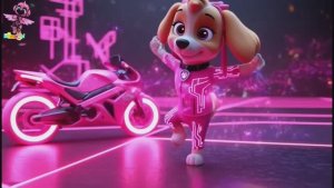 Щенячий патруль, Скай, Маршал, Эверест, Гончик, Крепыш и Зума в цифровом мире. Песенка для детей