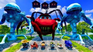 Мега ямы против Большого и Маленького Молнии! Битва в BeamNG Drive!