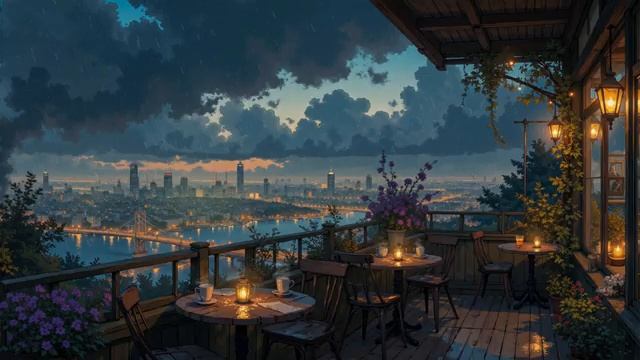 When The Rain Falls Over Tokyo Peaceful Balcony Night With Lofi Music City Reflections