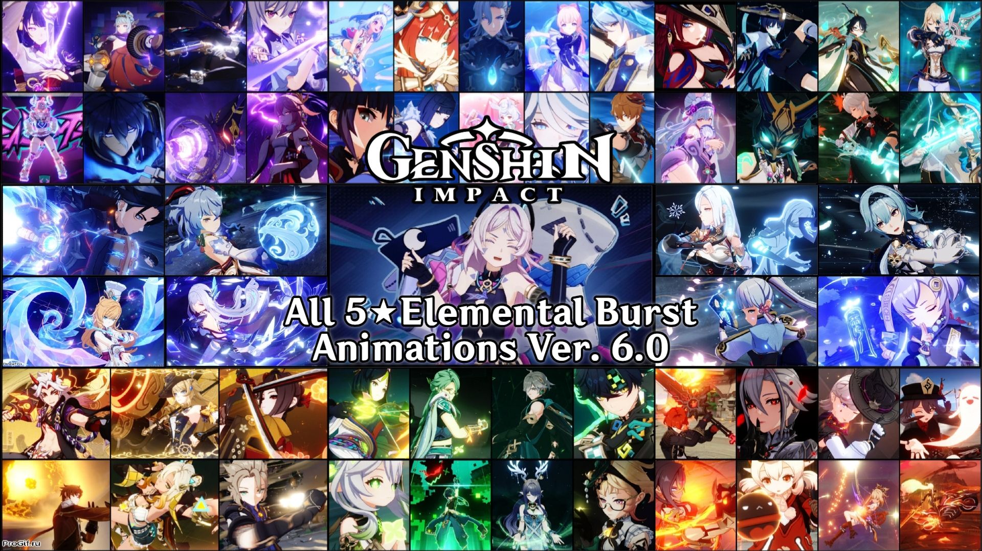 ✨ Все взрывы стихий 5★ персонажей - Genshin Impact (Коллекция версии 6.0) ✨