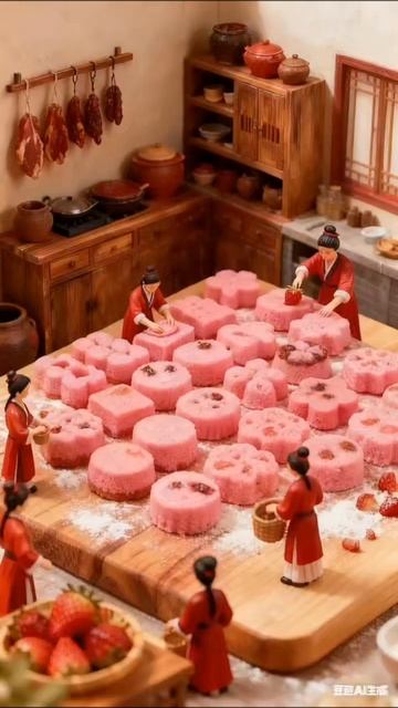 Мини-люди пекут клубничный пирог 🍰✨