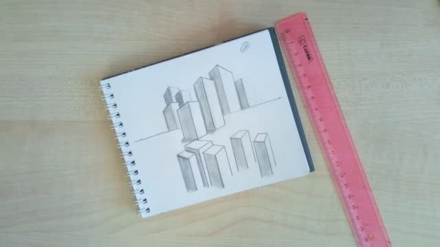 Учусь рисовать по книге. Двадцать шестой день. Город в угловой перспективе смотреть онлайн