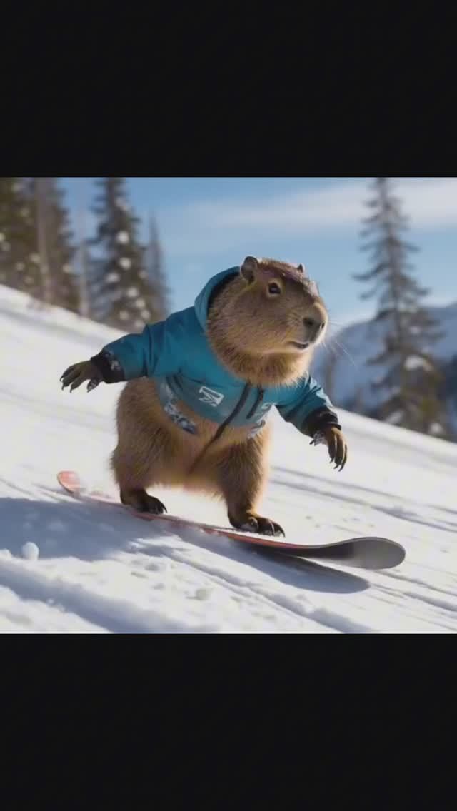 Капибара сноубордист 🏂 смотреть онлайн