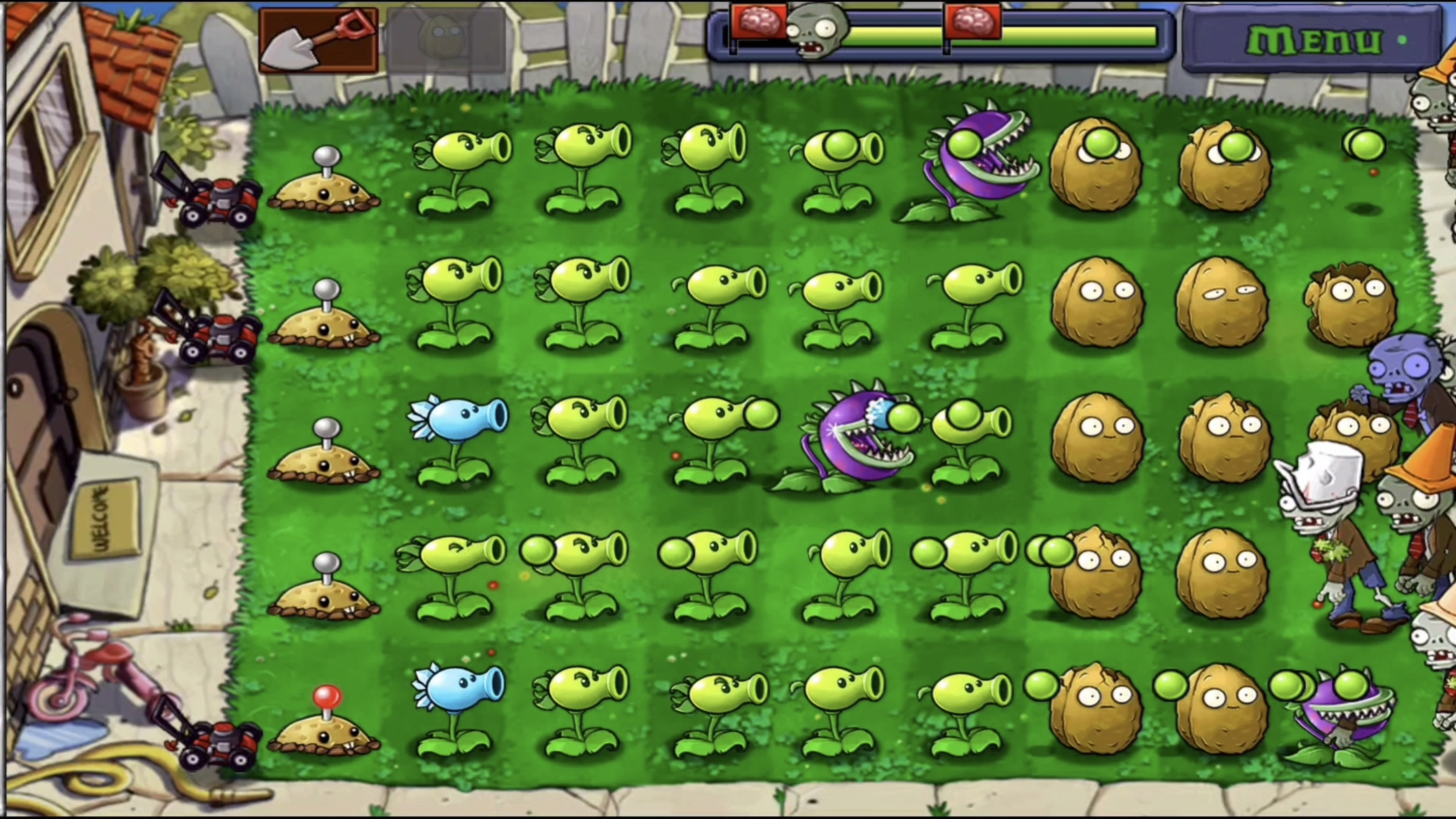 Зомби против растений. 10 уровень смотреть онлайн