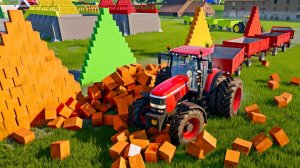 Разноцветные Грузовики и Трактора для Детей! Мультики про Машинки — Катаемся на крутых машинках!