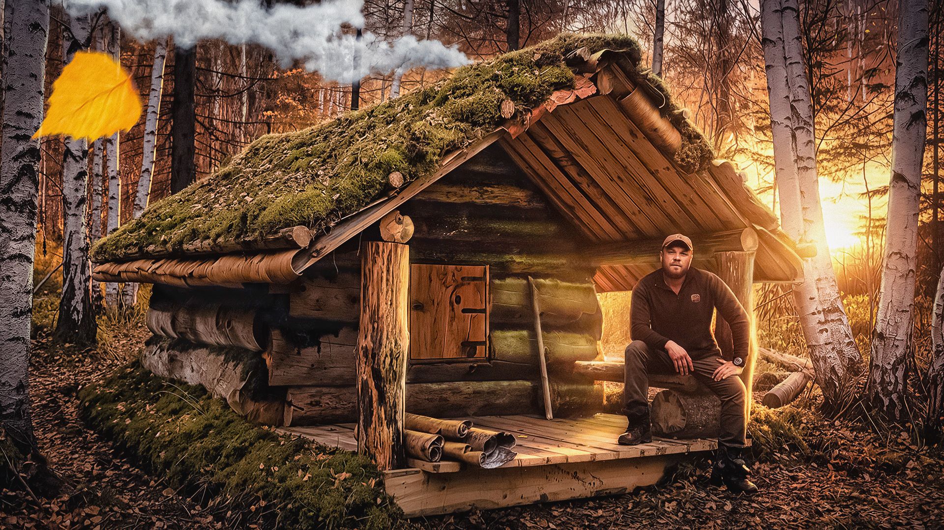 ПОСТРОИЛ ИЗБУ В ЛЕСУ И ЗАНОЧЕВАЛ В НЕЙ | ГЛУХАРИНАЯ ИЗБА СВОИМИ РУКАМИ от А до Я смотреть онлайн