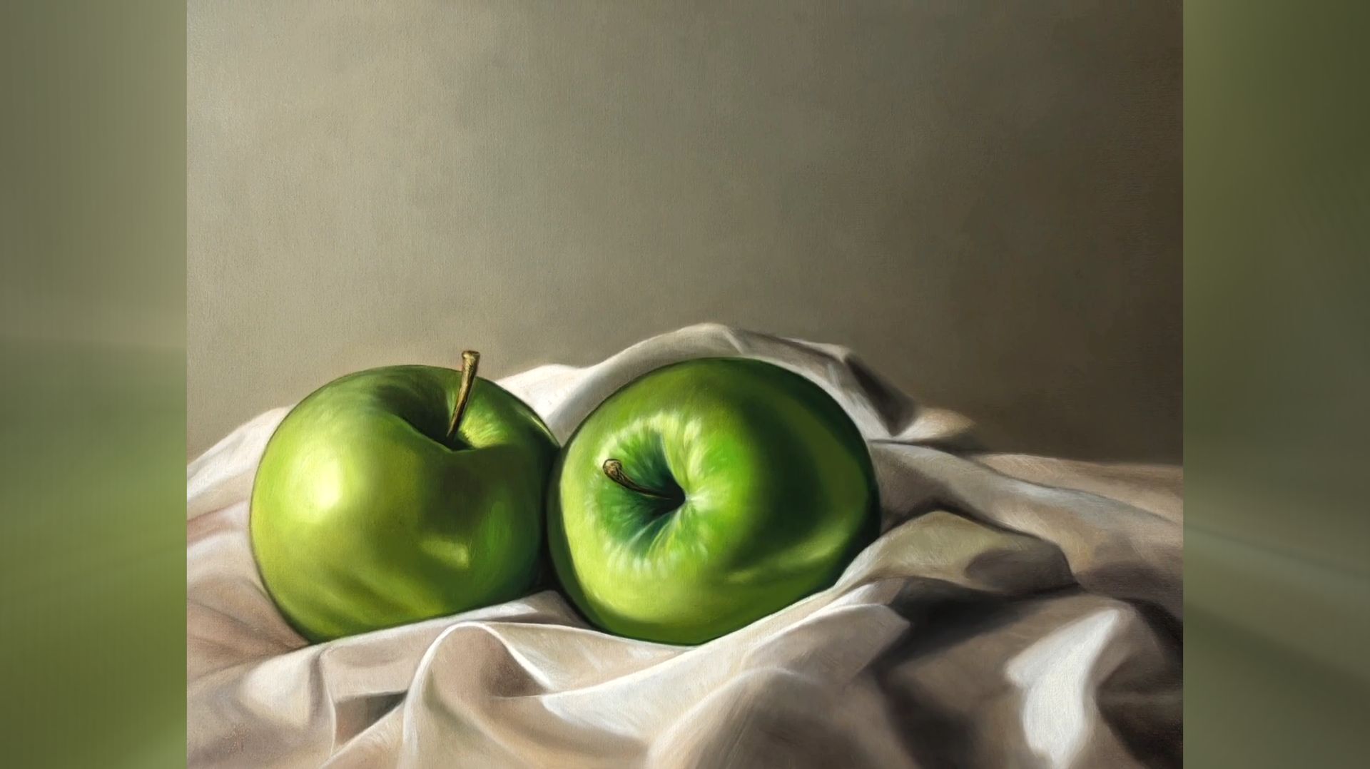 🍏🎨Реалистичная картина маслом для начинающих | Рисуем под музыку 🎵 | АртГейм МК🍏 смотреть онлайн