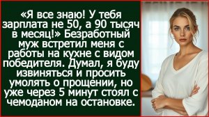 «Я все знаю! У тебя зарплата не 50, а 90 тысяч в месяц!» Заявил безработный муж с видом победителя.