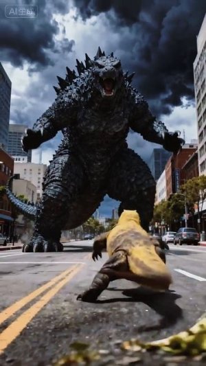 Чтобы отомстить за хамелеона, кошки нашли яйцо Годзиллы.