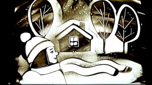 Мастер-класс по песочной анимации деревья, дом и девочка впрофиль