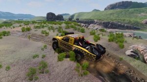 Машины против крутой реки в BeamNG Drive