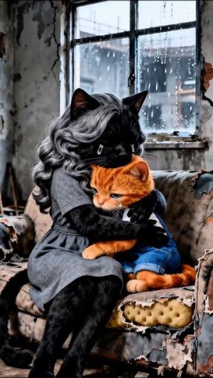 Оранжевый котенок  наконец обрел счастье